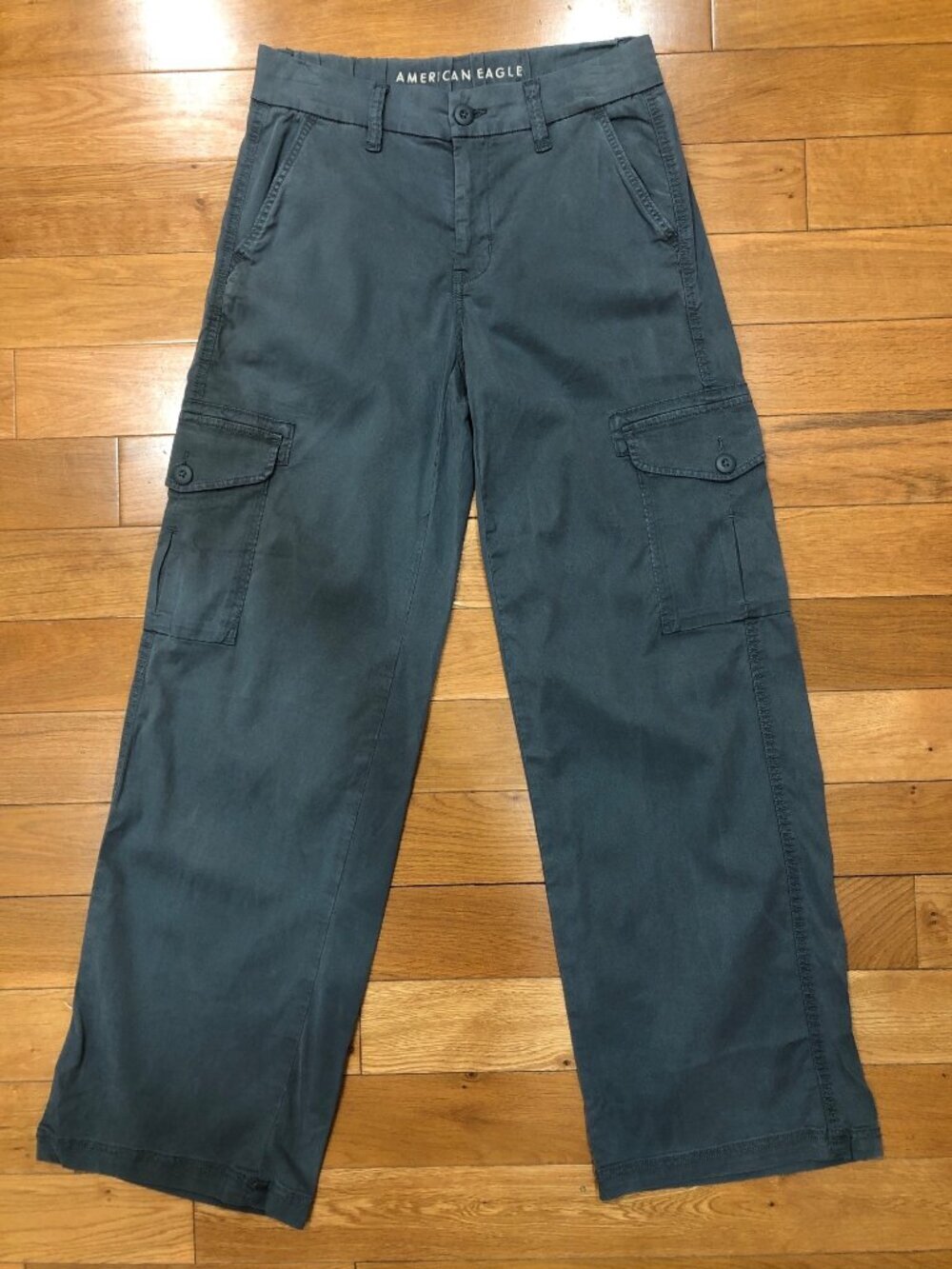 American Eagle Outfitters Mid Rise Baggy Wide Leg Cargo Pants 90s Grunge Size 00